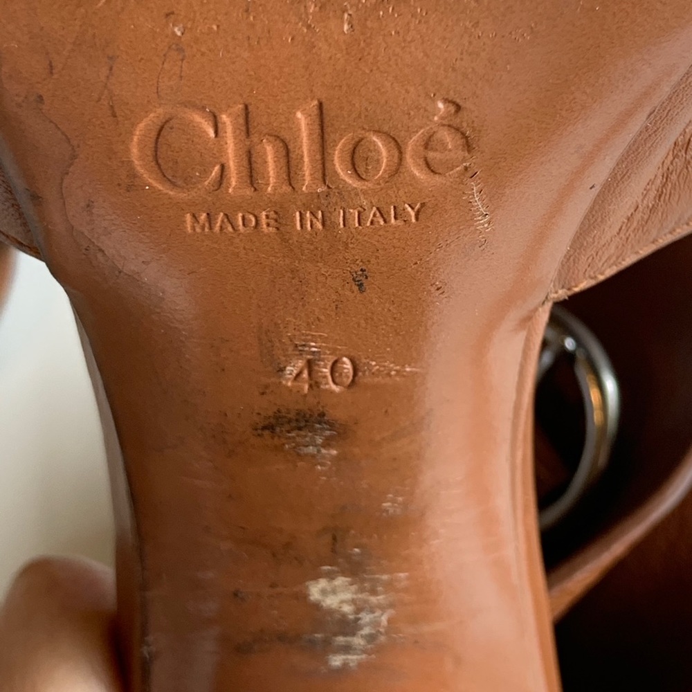 Chloe Millie Peep Toe Buckle Stacked Heel Sandal - Picture 13 of 14